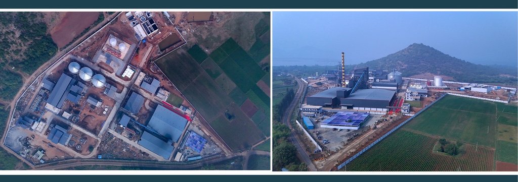 Aerial view of full distillery site layout